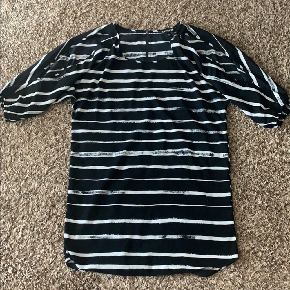 Black and white striped dress from Express